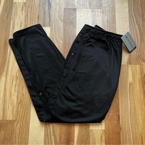 Colosseum Training Athletic Track Pants Black Side Buttons Small NEW